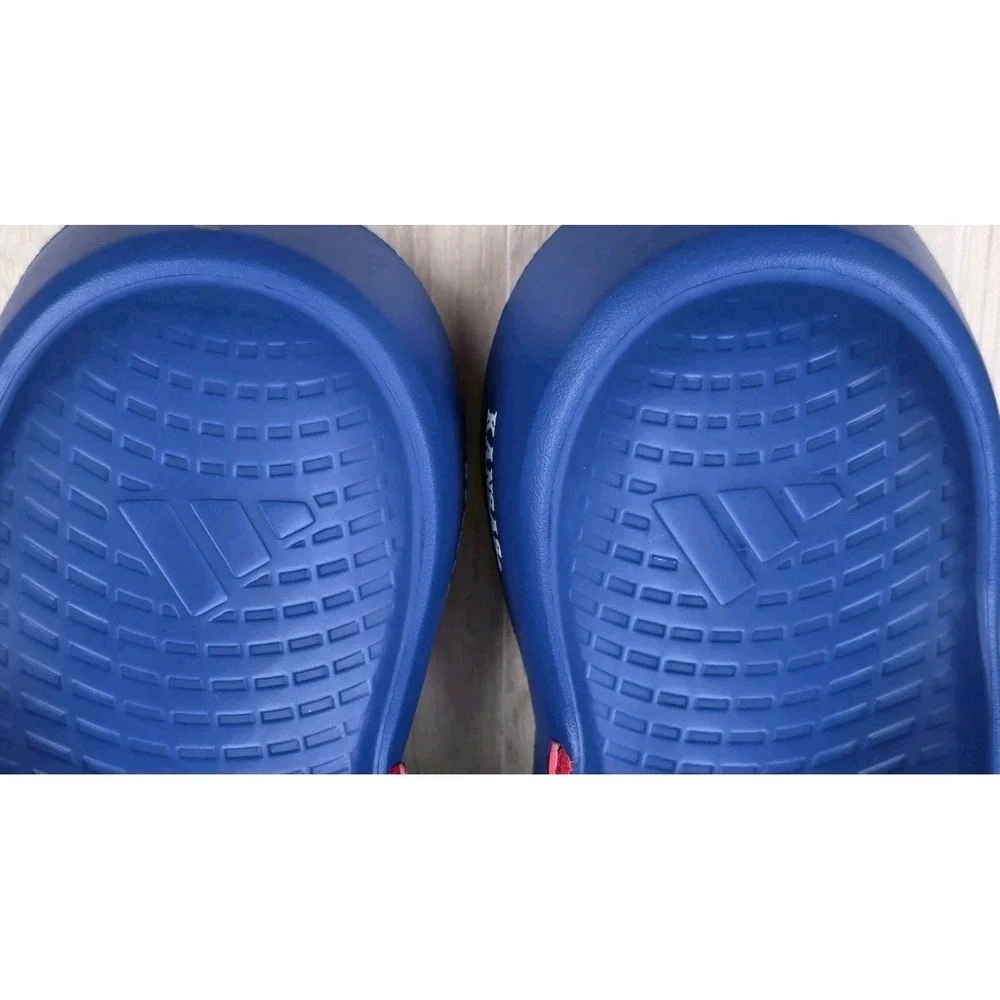 adidas X NCAA Lightblaze Slides Kansas Jayhawks Royal Red Blue Men's Size 7